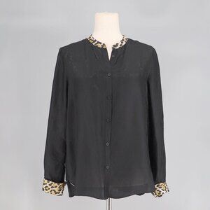 ZADIG & VOLTAIRE Silk Blend Leopard Snake Print Button Front Blouse Size M